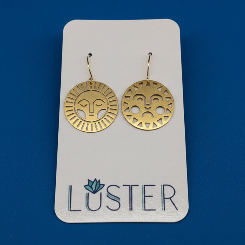 Awake Asleep Brass Earrings