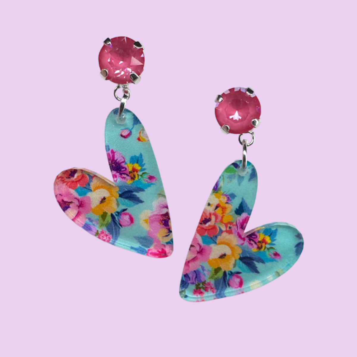 Floral Heart Drop Earrings
