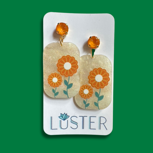 Fall Flower Drop Earrings