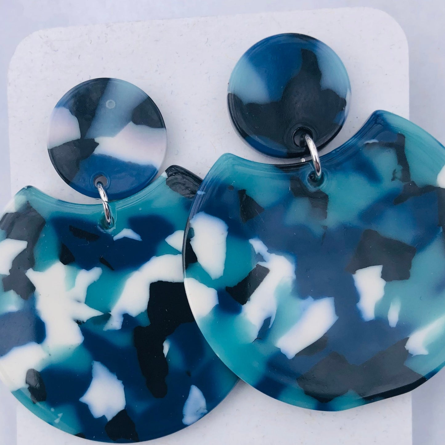 Blue Acrylic Drop Earrings