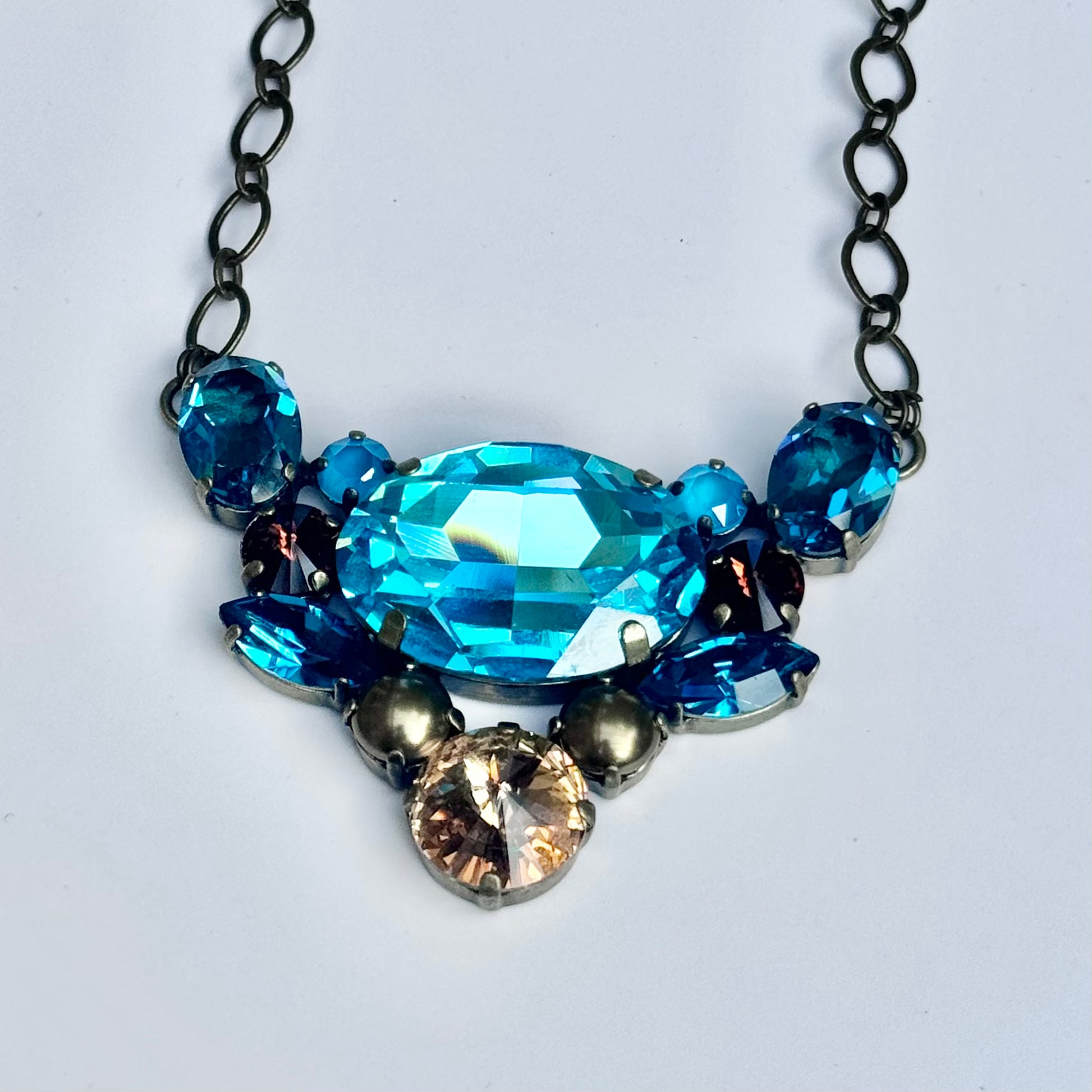 Teal statement necklace discount