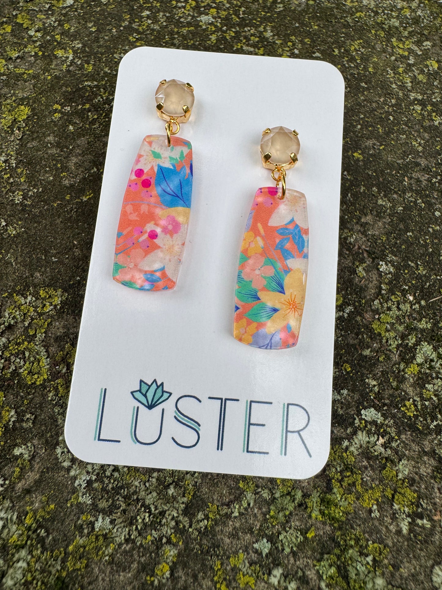 Tropical Floral Acrylic Earrings