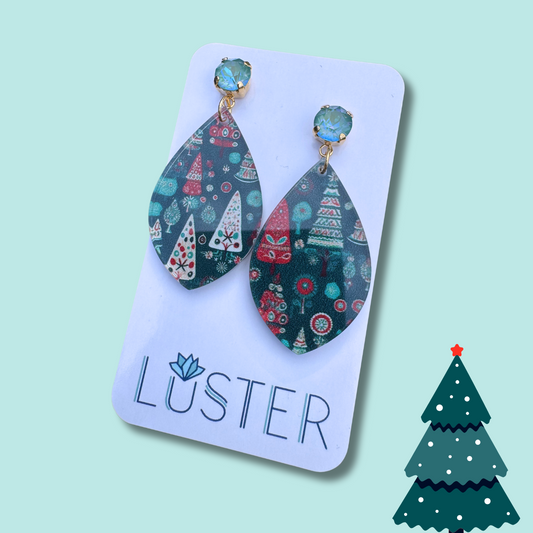 Mod Holiday Tree Earrings