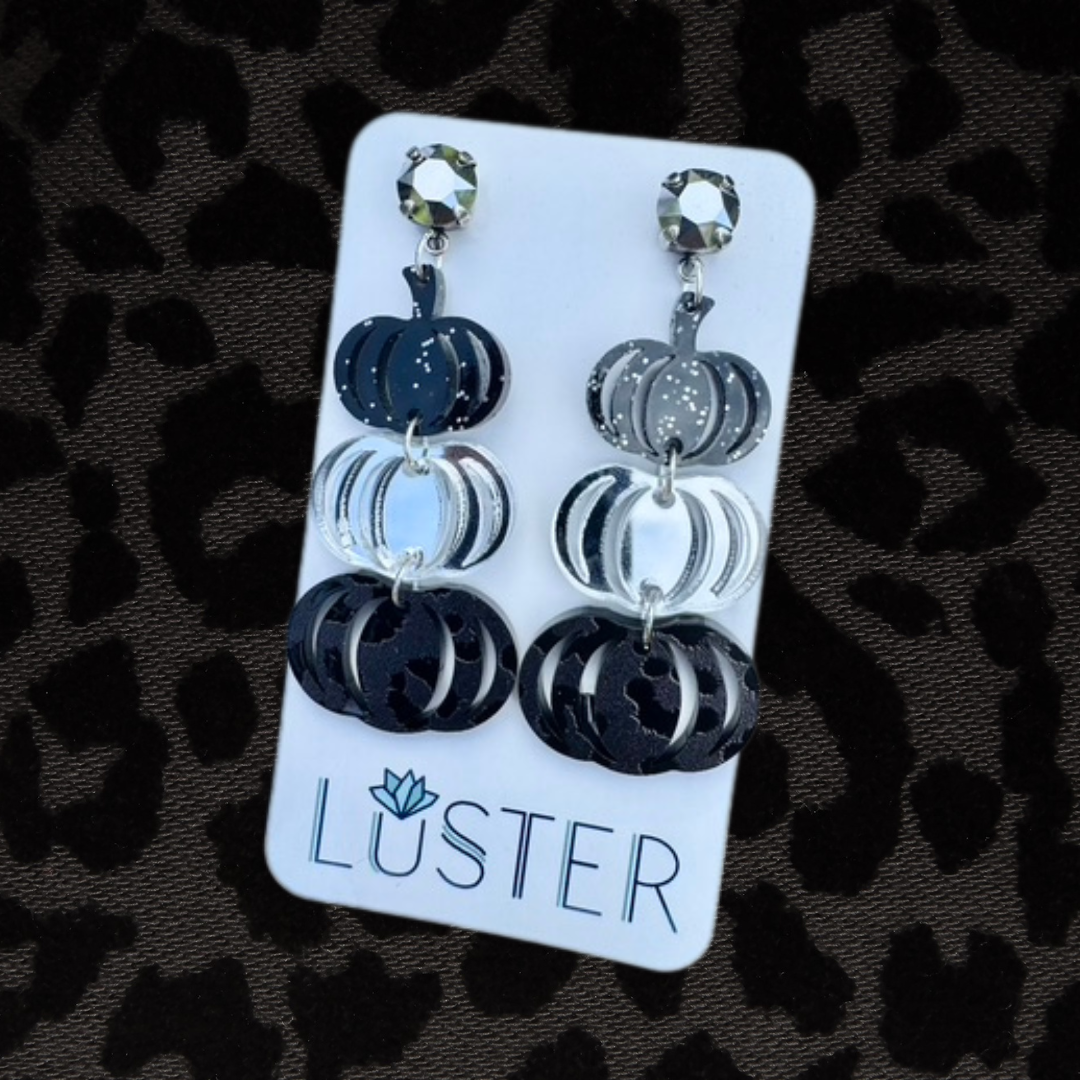 Metallic Stacked Pumpkin Earrings
