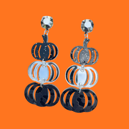 Metallic Stacked Pumpkin Earrings