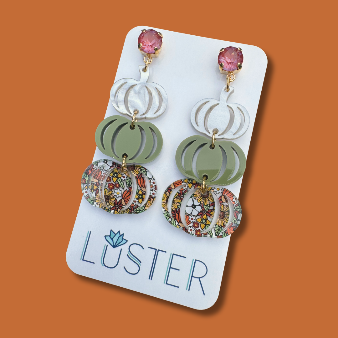 Mod Stacked Pumpkin Earrings