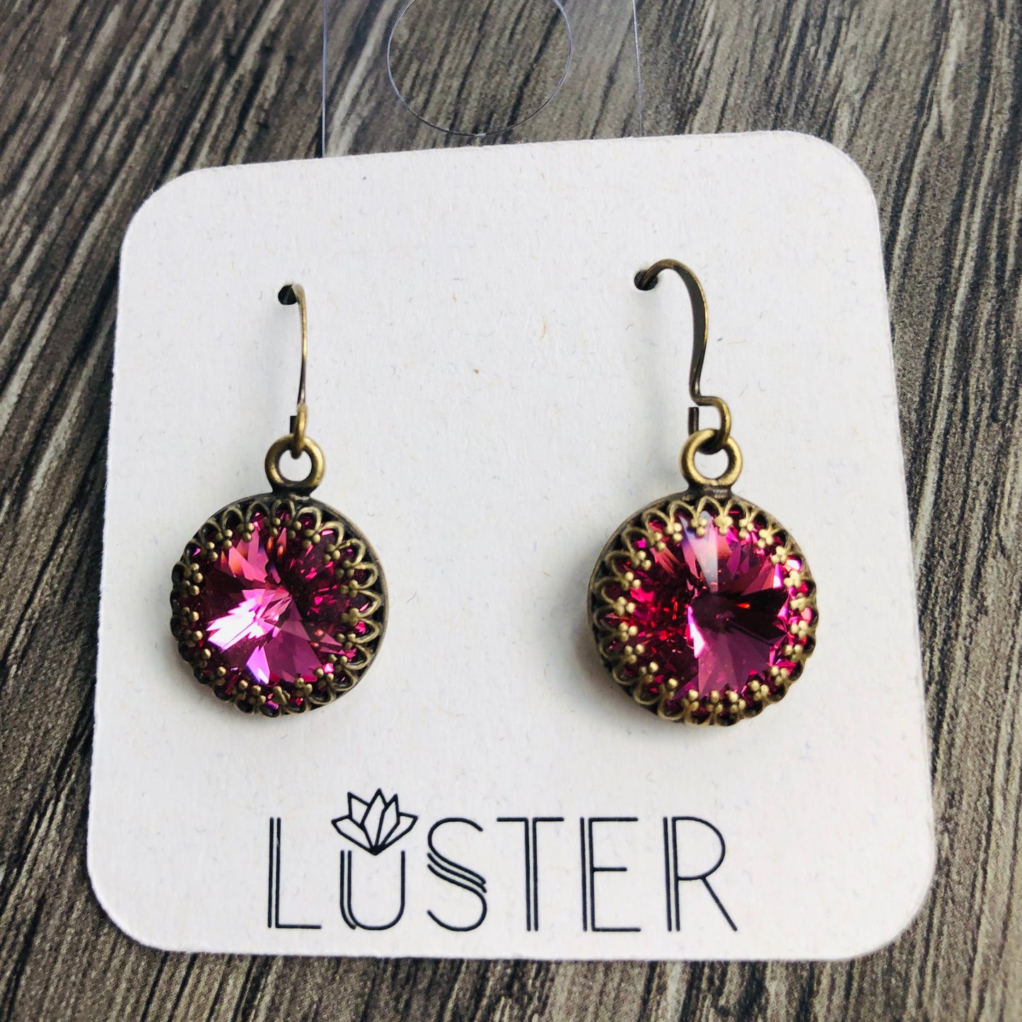 Pink Rivoli Drop Earrings