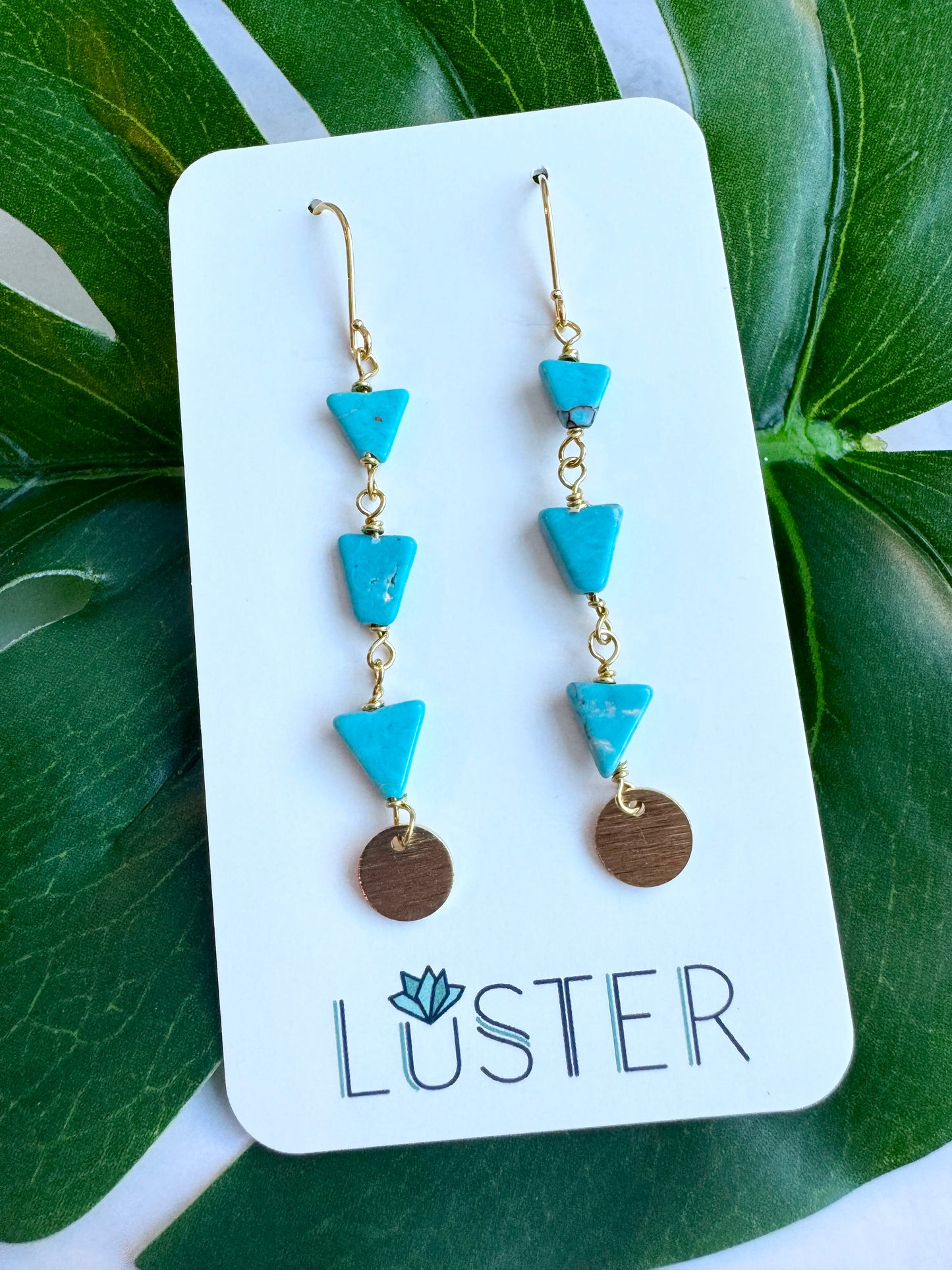 Howlite and Brass Earrings