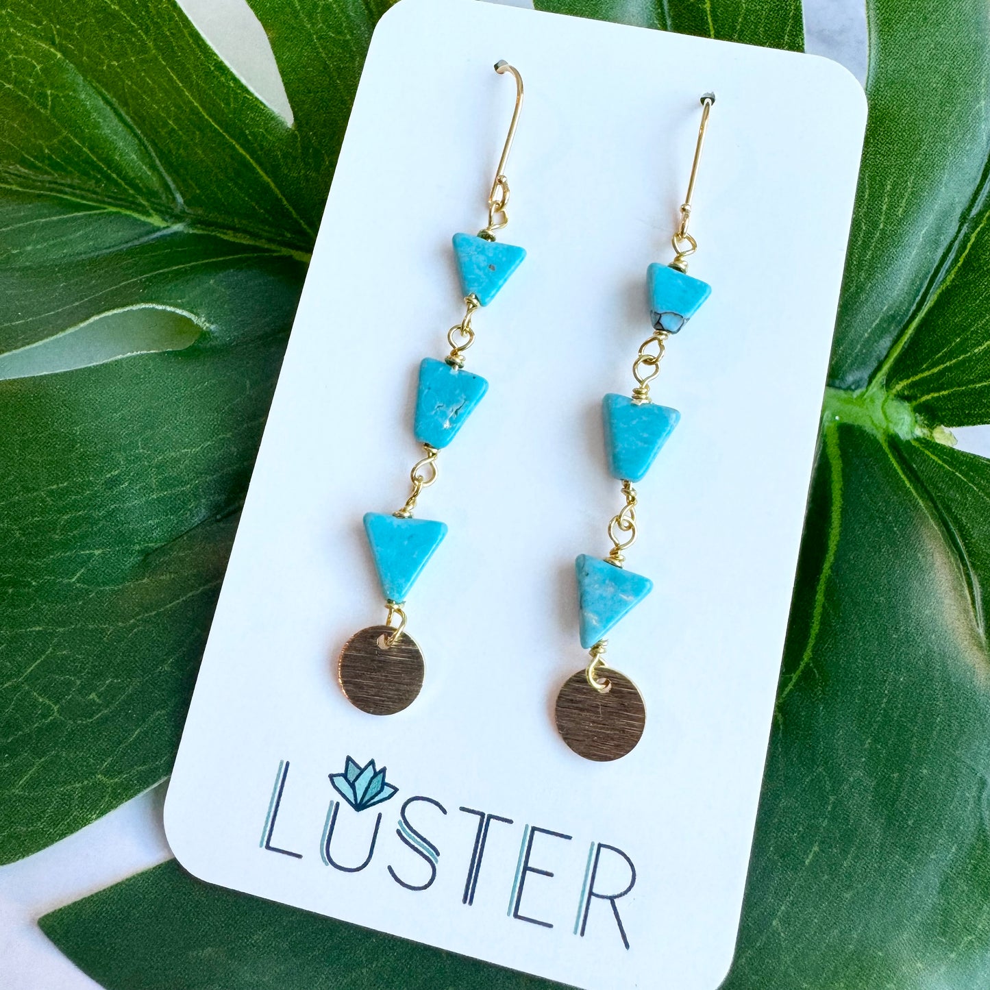 Howlite and Brass Earrings