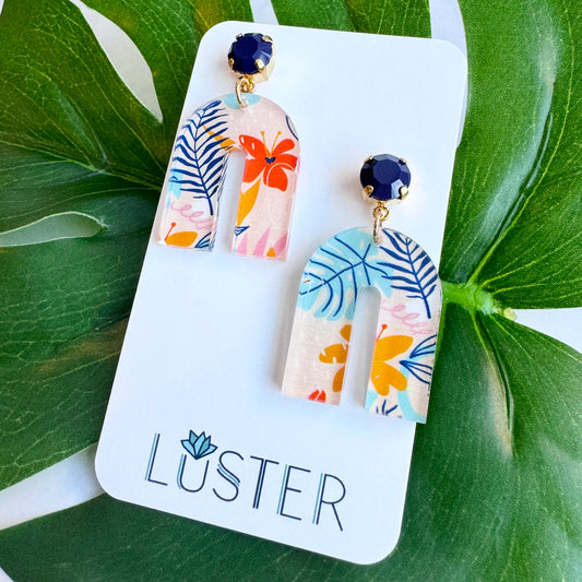 Floral Acrylic U-Drop Earrings