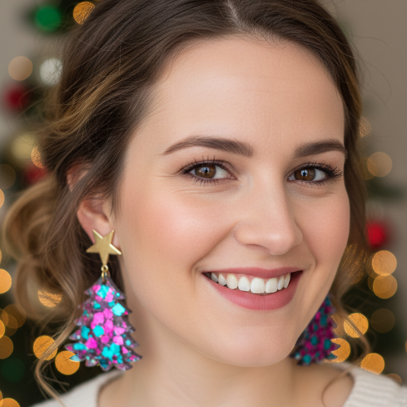 Holiday Confetti Tree Earrings