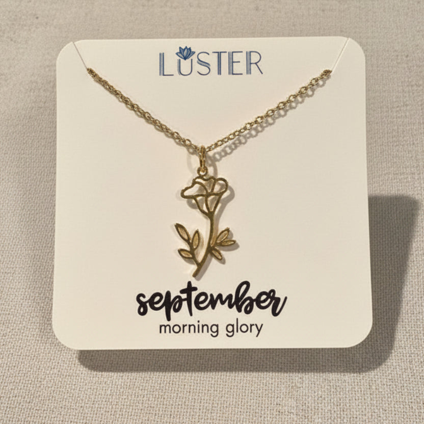 Birth Flower Pendant Necklace