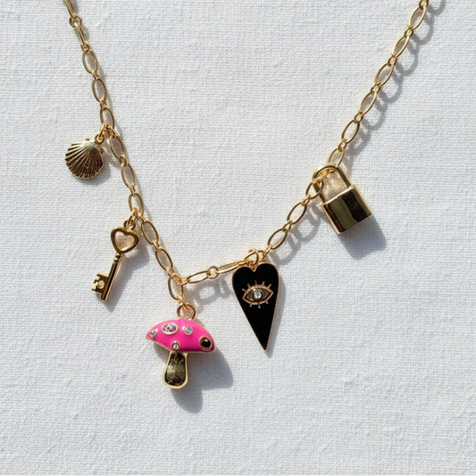 Lock + Key Charm Necklace