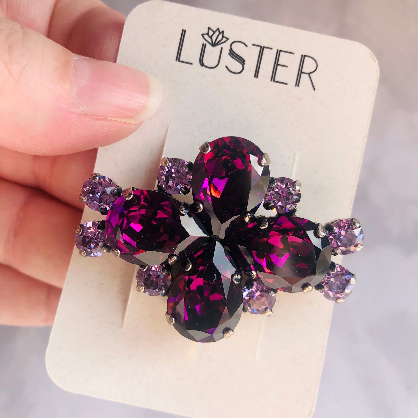 Amethyst Crystal Brooch