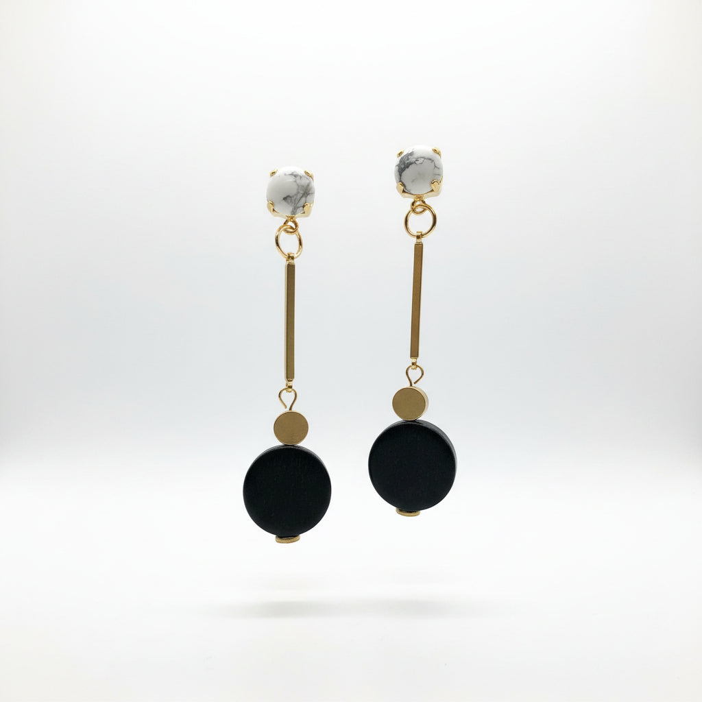 Geometric Brass Statement Earrings