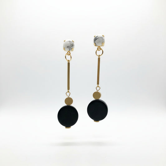 Geometric Brass Statement Earrings