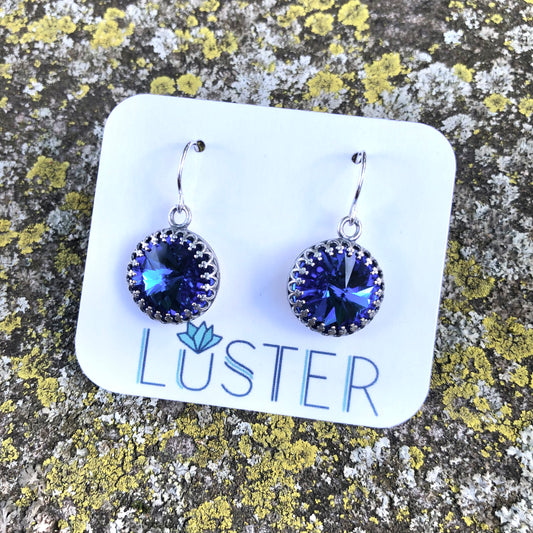 Sapphire Blue Rivoli Drop Earrings