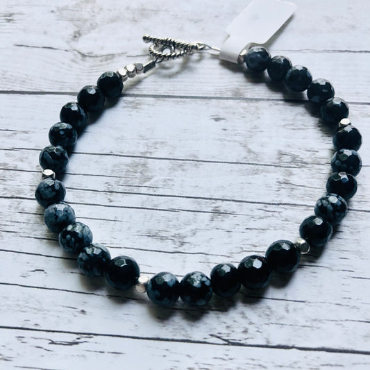 Snowflake Obsidian Bracelet