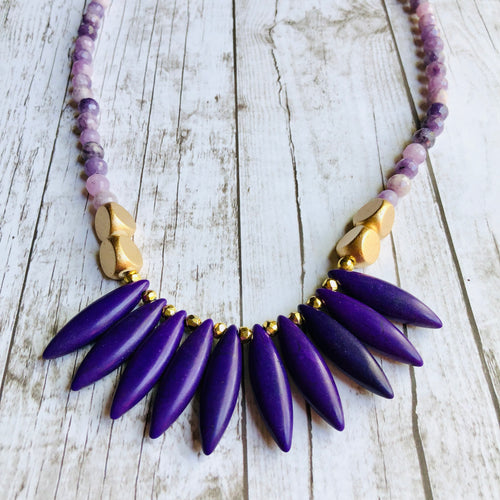 Amethyst Spike Necklace