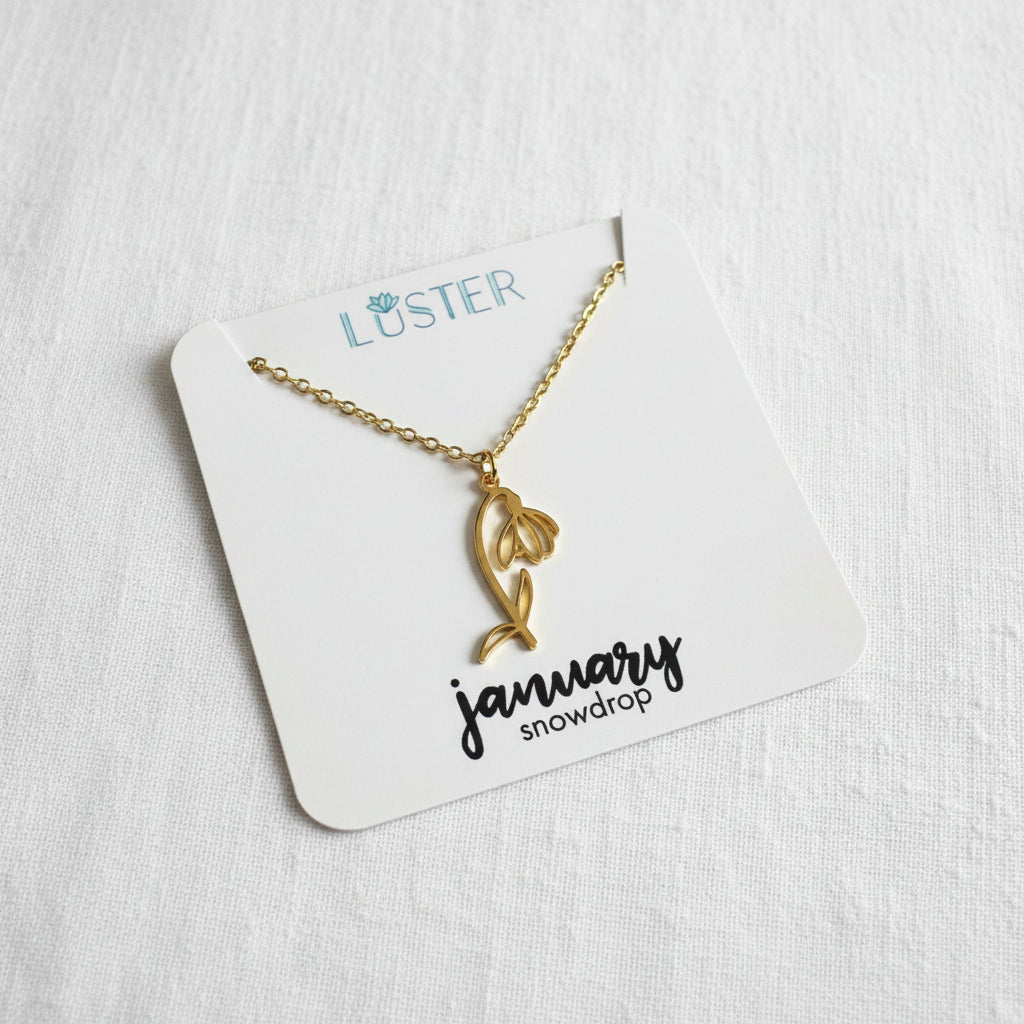 Birth Flower Pendant Necklace