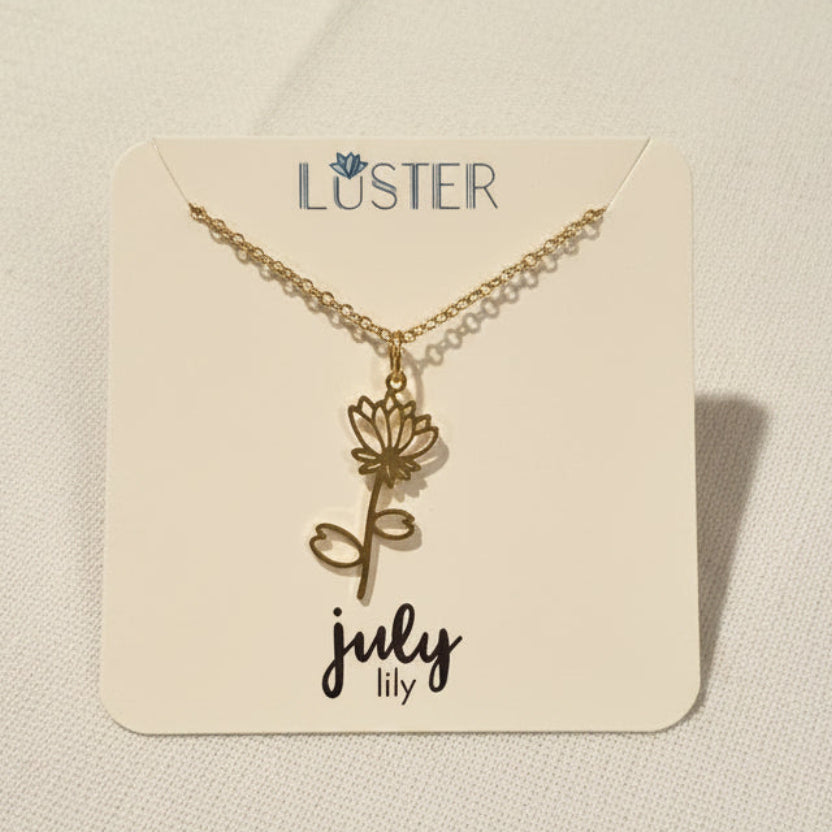 Birth Flower Pendant Necklace