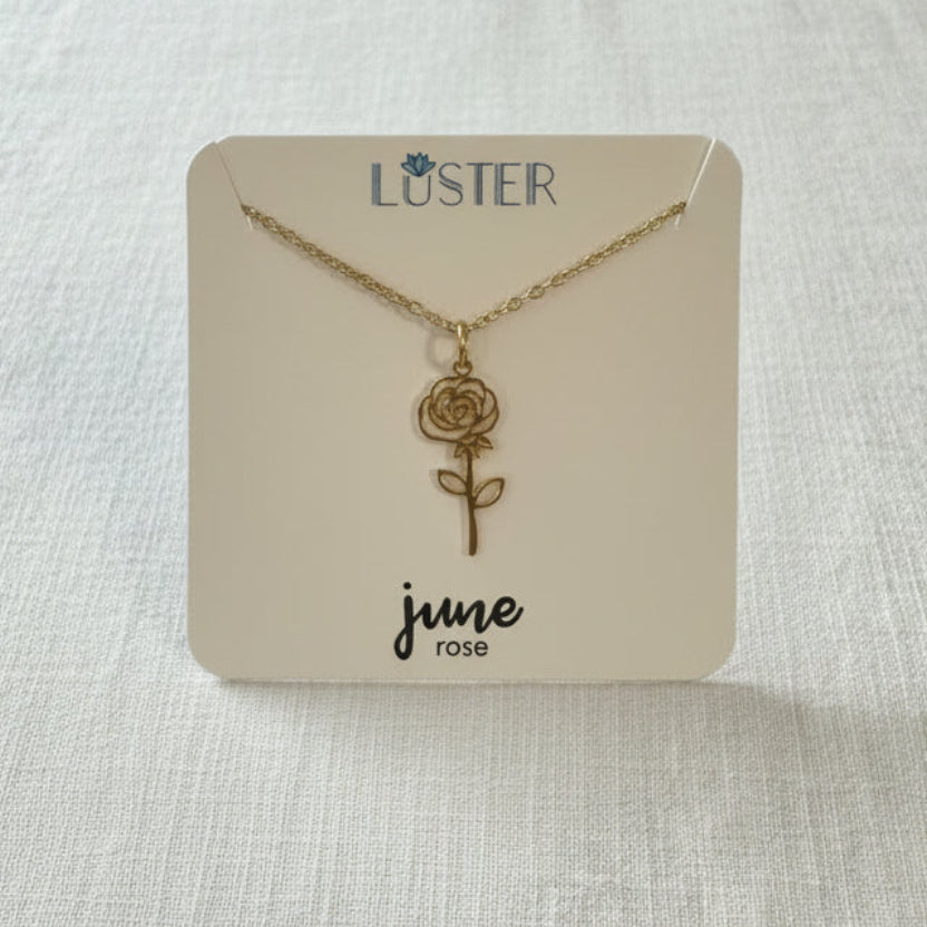 Birth Flower Pendant Necklace