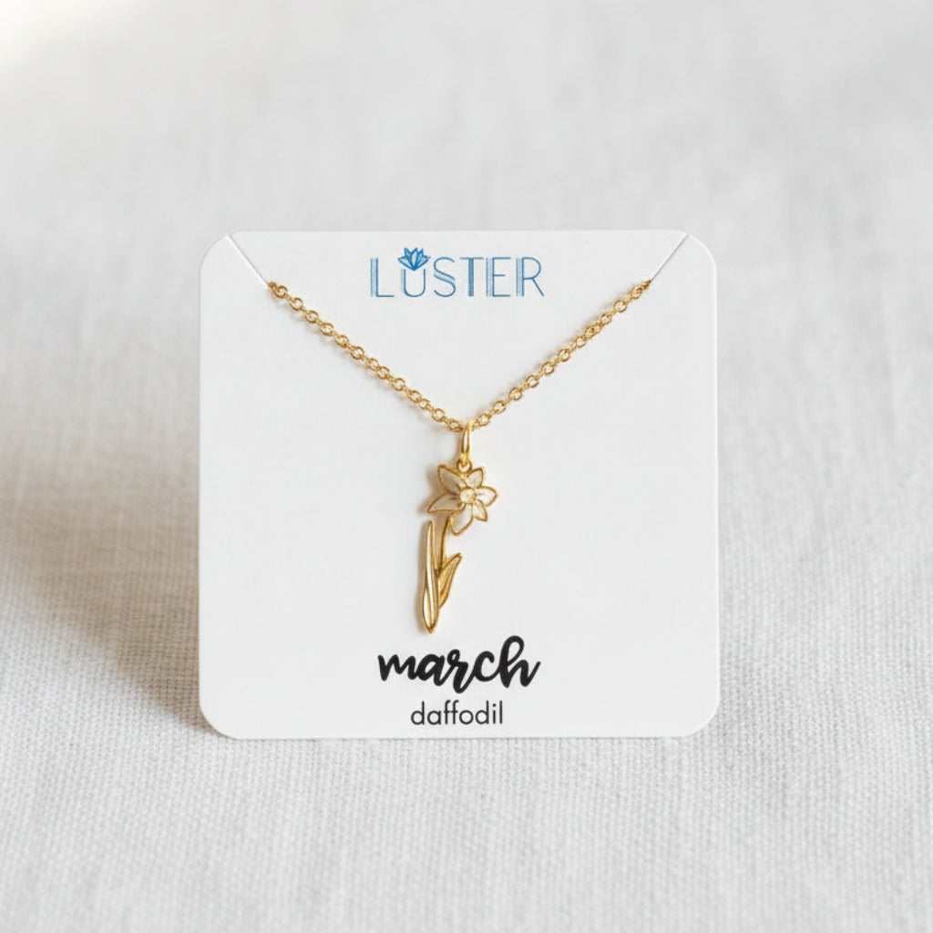 Birth Flower Pendant Necklace