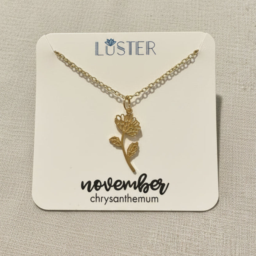 Birth Flower Pendant Necklace
