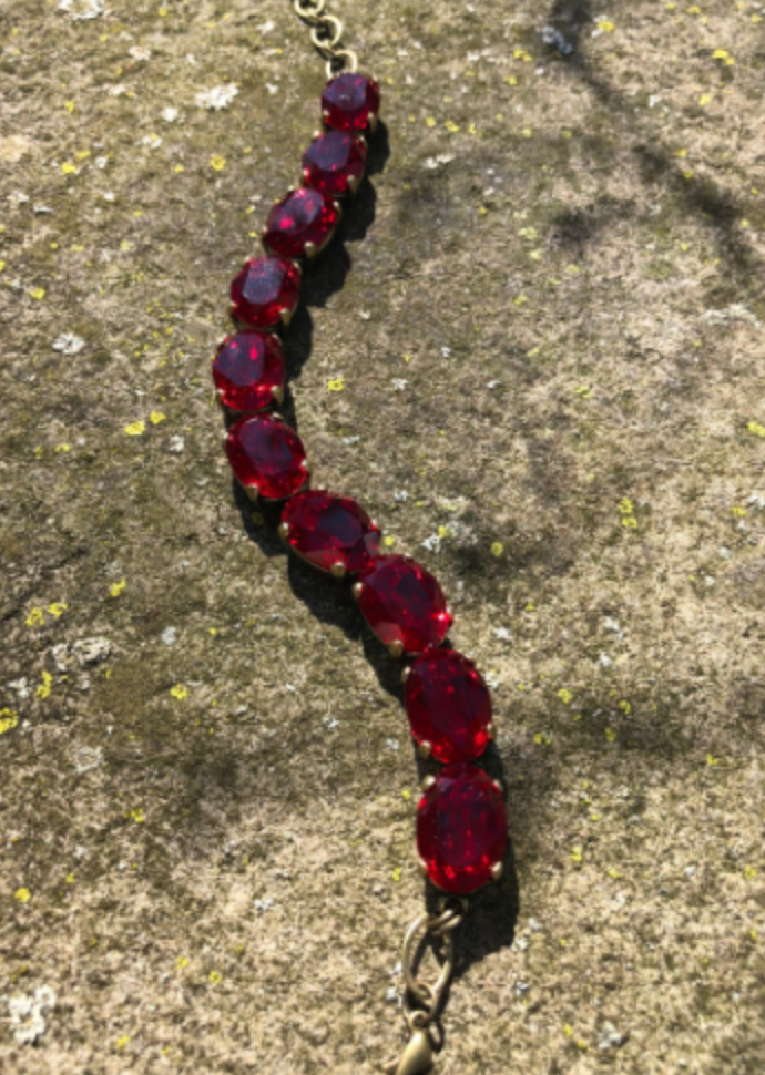 Siam Crystal Oval Bracelet