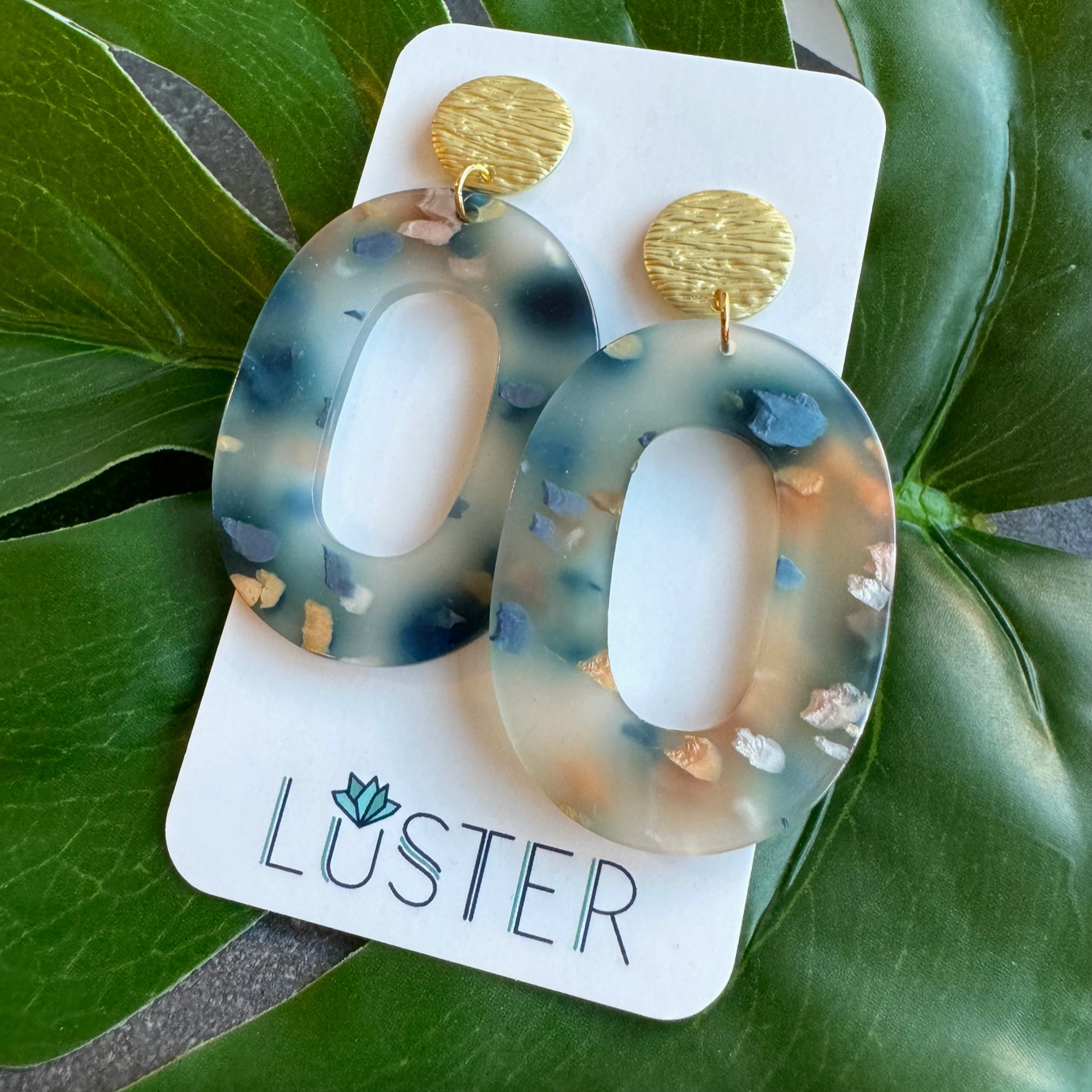 Acrylic Statement Loop Unique Lightweight Earrings