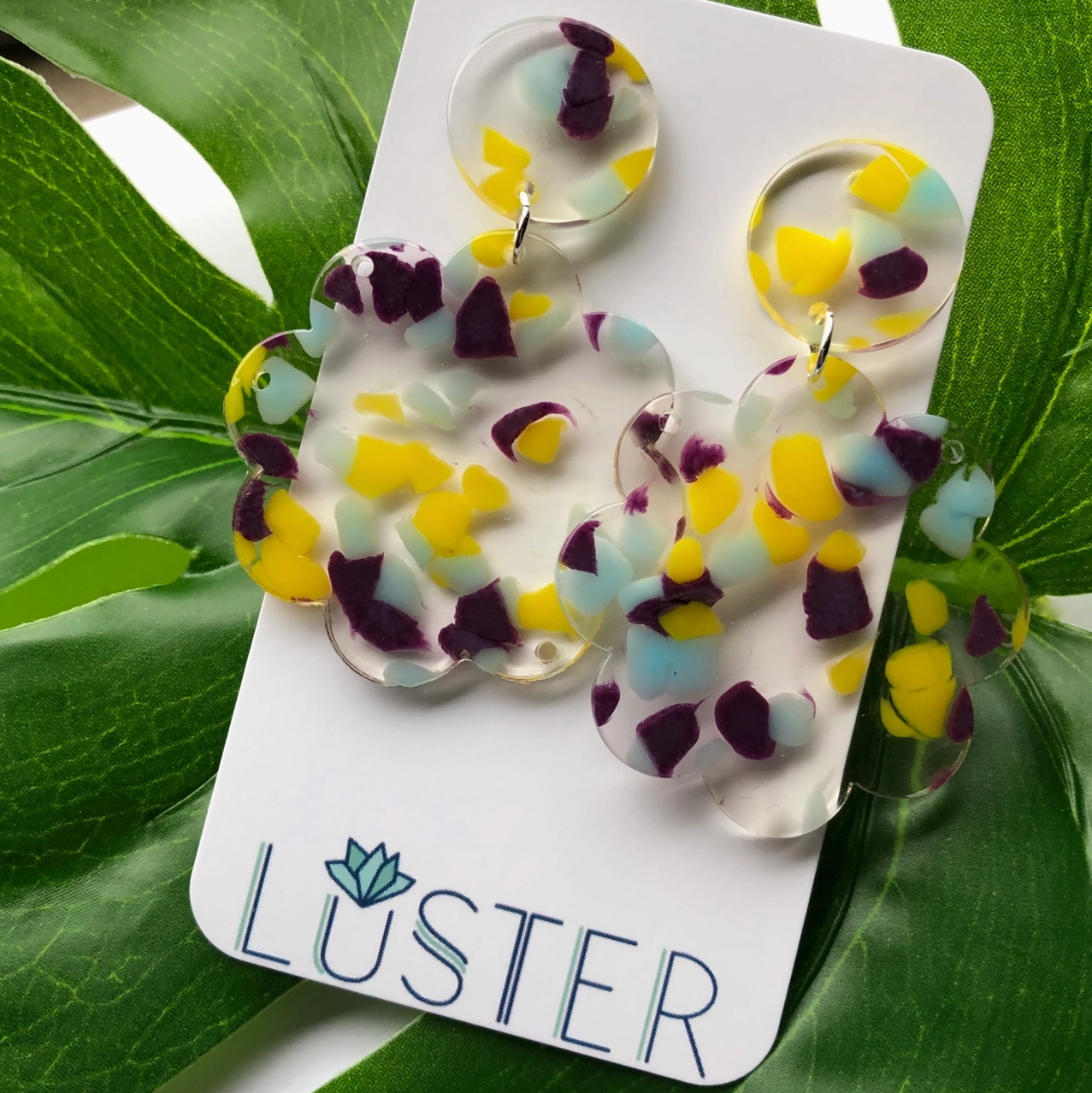 Abstract Floral Earrings