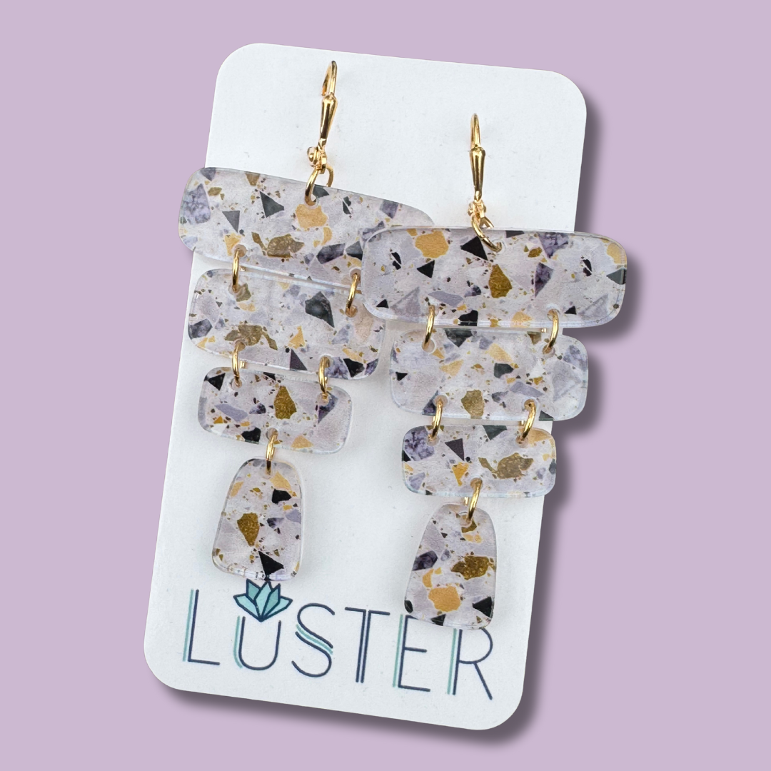 Acrylic Terrazzo Statement Earrings