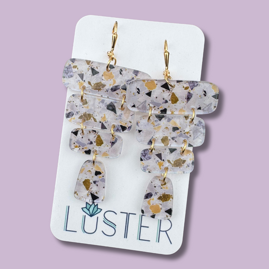 Acrylic Terrazzo Statement Earrings