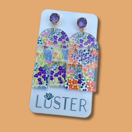 Asymmetric Wildflower Earrings