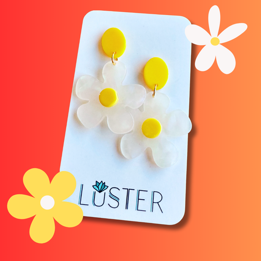 Daisy Acrylic Lightweight Earrings