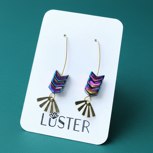 Metallic Chevron Lightweight Earrings