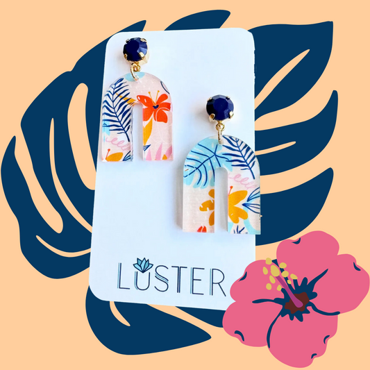 Floral Acrylic U-Drop Earrings