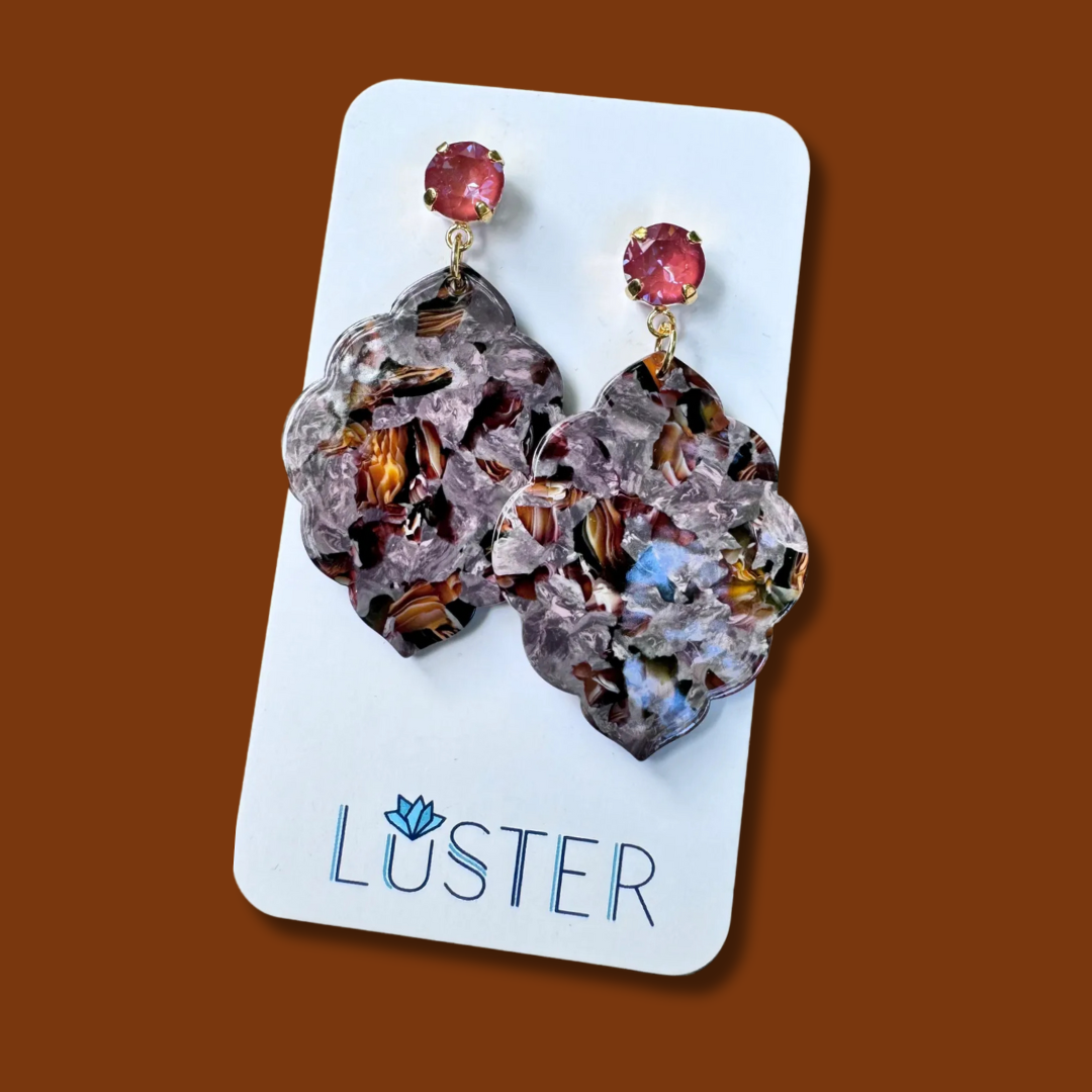 Acrylic Scalloped Drop Earrings