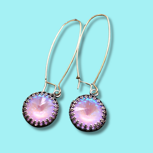 Lavender Rivoli Drop Earrings