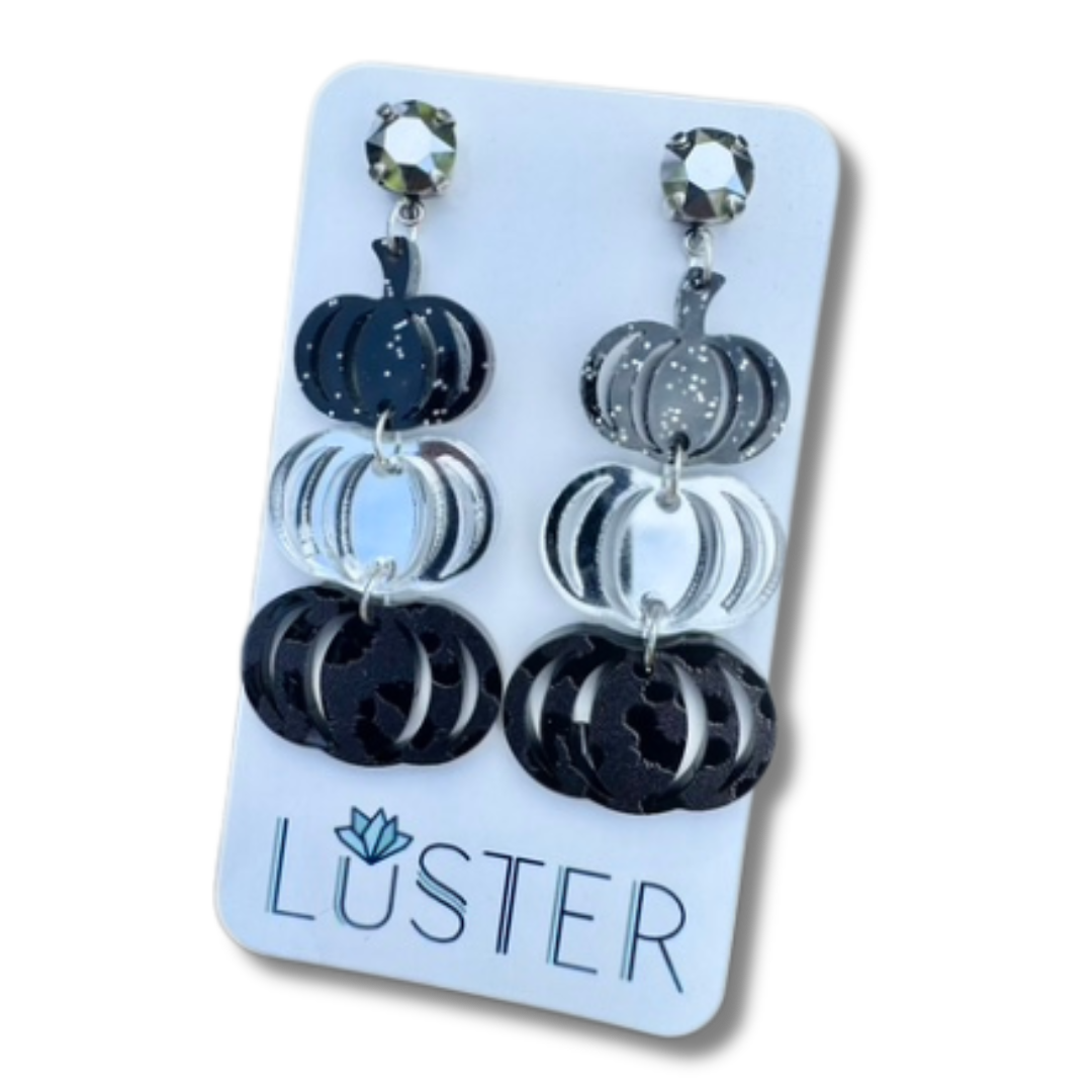 Metallic Stacked Pumpkin Earrings