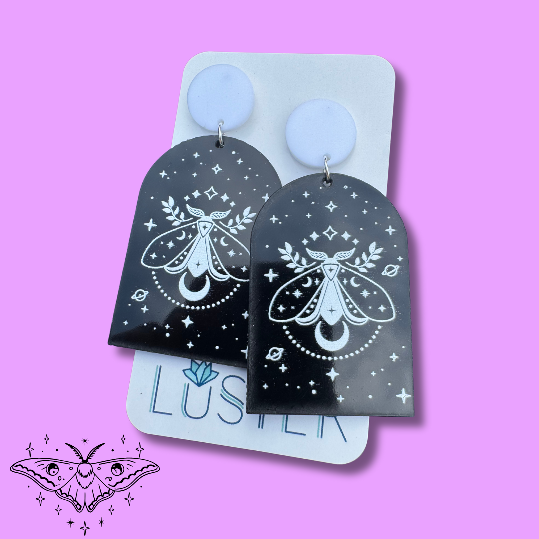 Celestial Moth Dome Earrings
