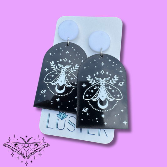 Celestial Moth Dome Earrings