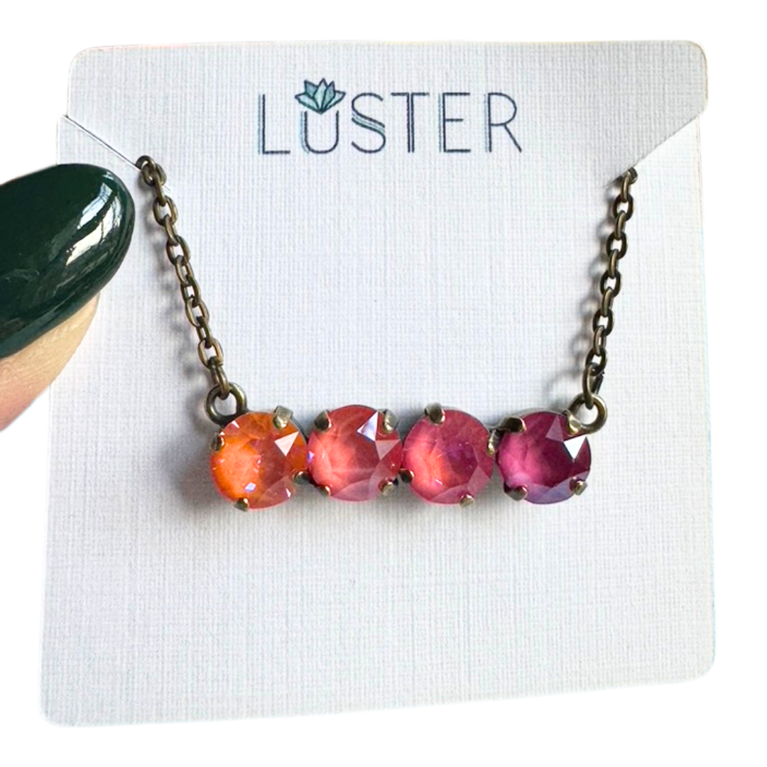 Multicolored Quartet Bar Necklace