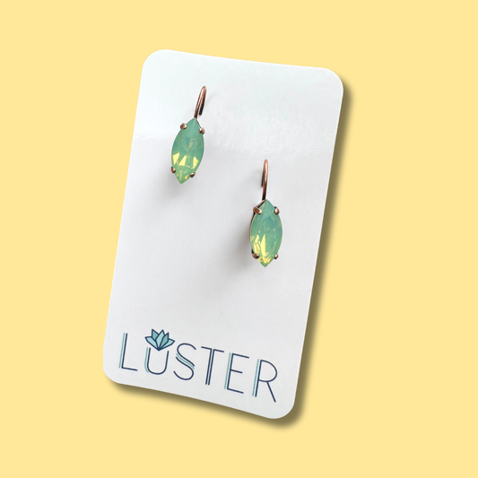 Pacific Opal Crystal Navette Leverbacks