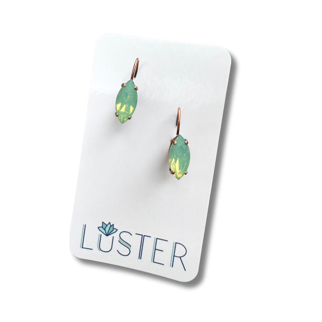 Pacific Opal Crystal Navette Leverbacks