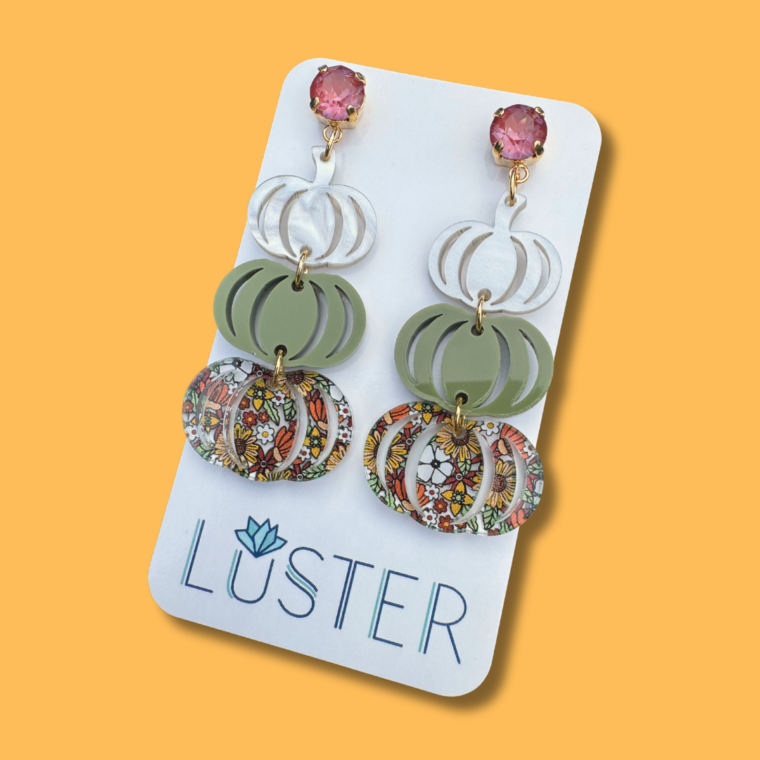 Mod Stacked Pumpkin Earrings