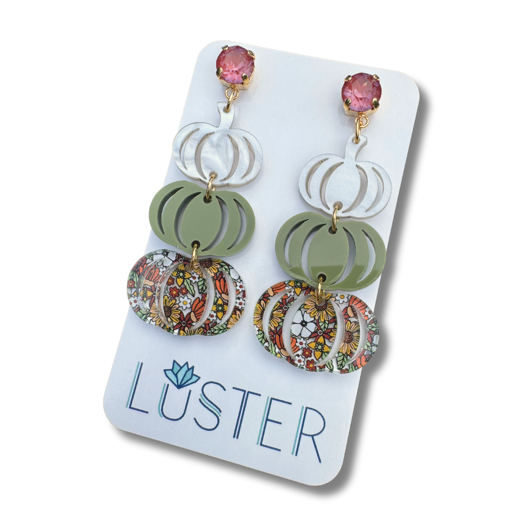 Mod Stacked Pumpkin Earrings