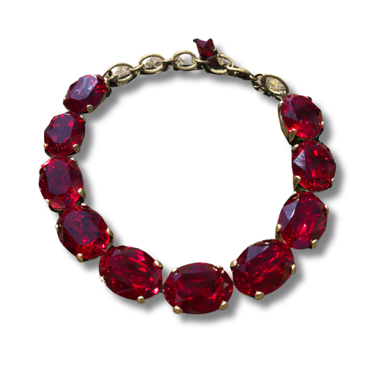 Siam Crystal Oval Bracelet