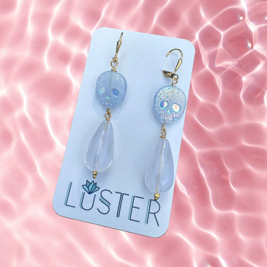 Shimmery Skull Earrings