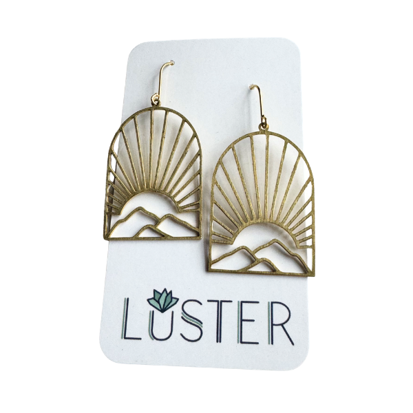 Sunrise Mountain Brass Earrings